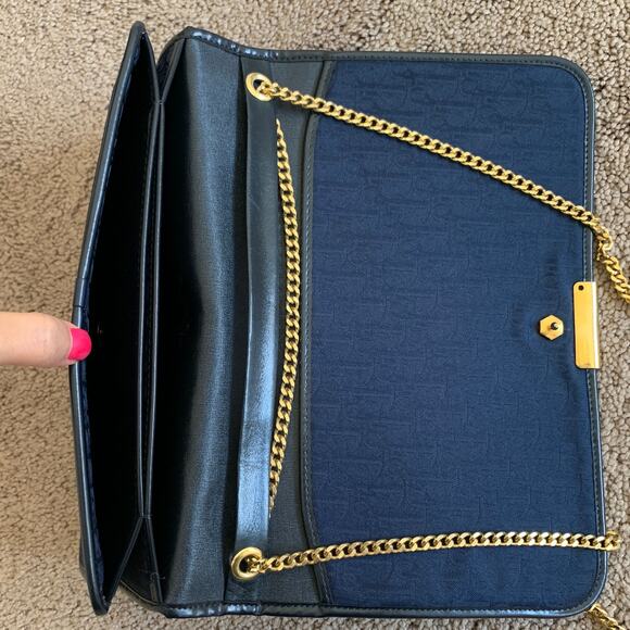 D1007 Christian Dior blue trotter 2 way bag - Picture 3 of 6